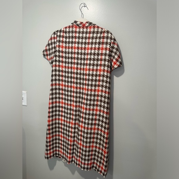 Leslie Faye Linen houndstooth button up dress - Picture 2 of 7